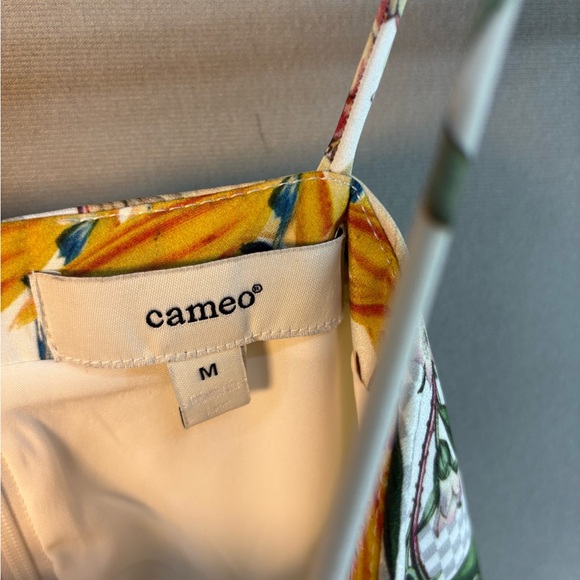 Anthropologie Cameo Dahlia Peplum Top Floral Tropical Spaghetti Strap Blouse M - Picture 4 of 8